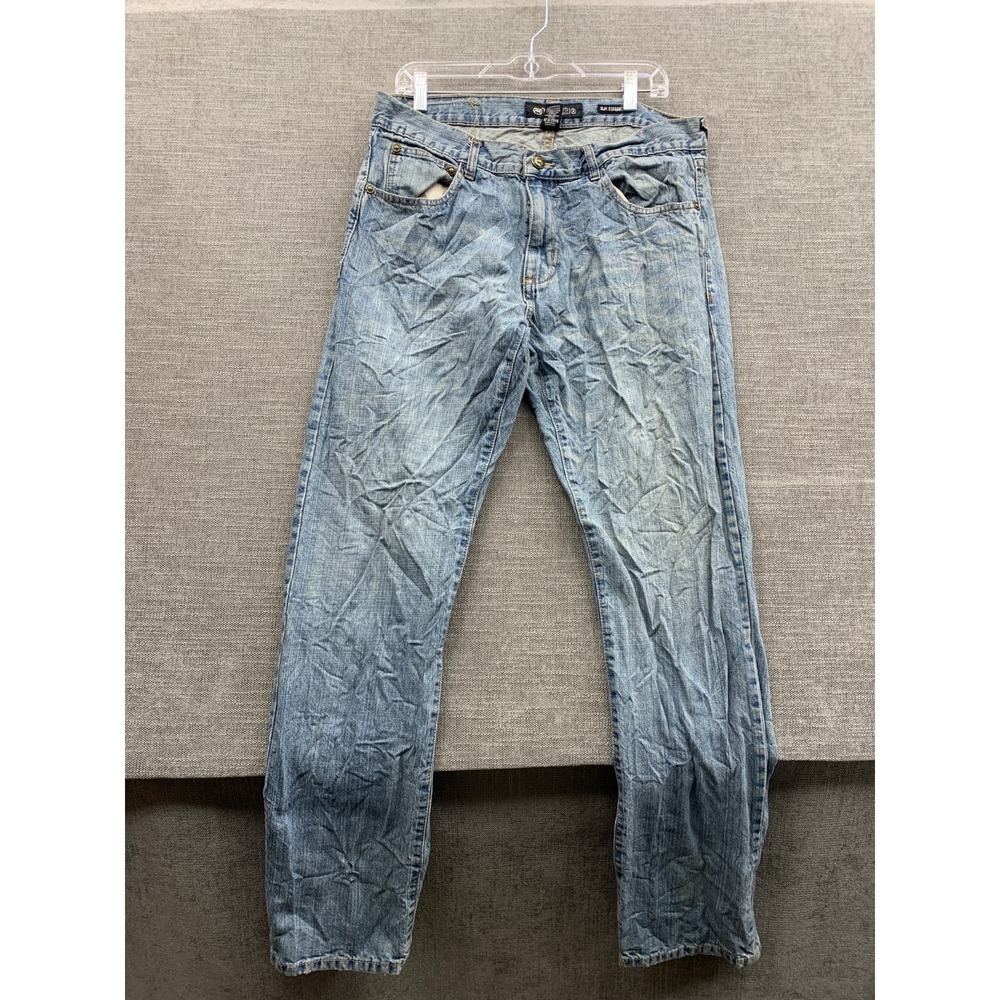 Ecko Unltd Mens Jeans 36X34 Blue Denim Slim Straight Fit Mid Rise 100% Cotton